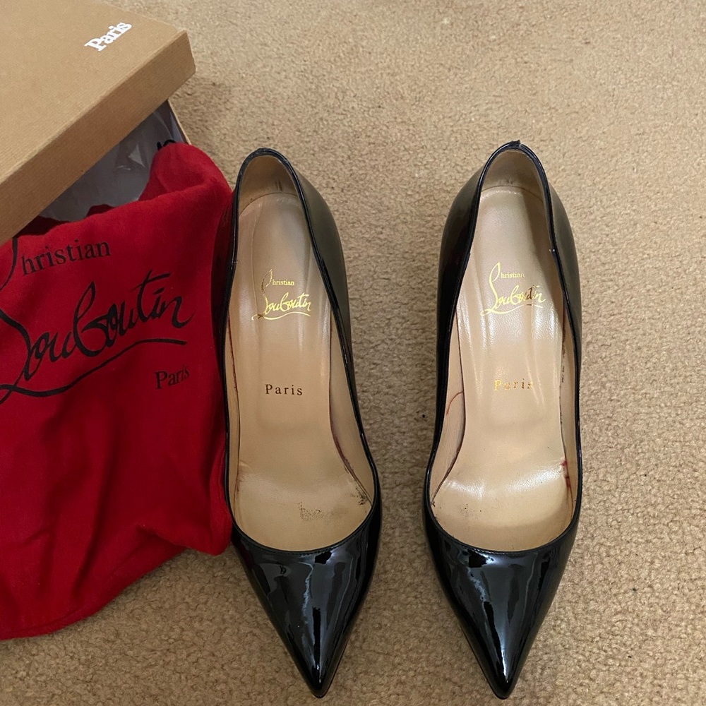 Christian louboutin  Plato 120 patent leather shoes in black